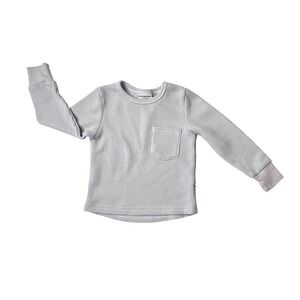 Little Bum Bums Bamboo Gray Waffle Knit Top 12-18 months Long‎ Sleeves Babycore